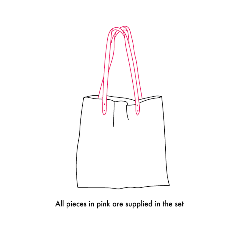 Leather Tote Bag Handles with Rivets