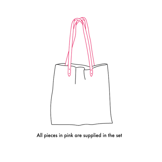 Leather Tote Bag Handles with Rivets