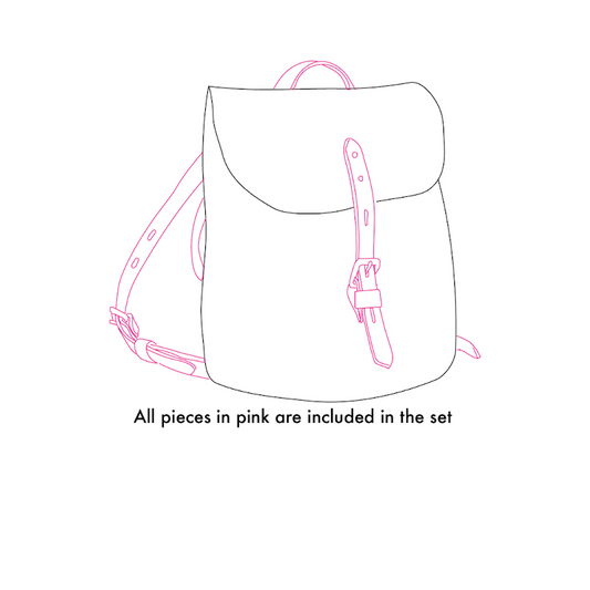 Leather Backpack Strap and Hardware Set