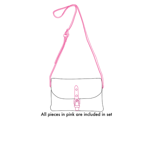 Adjustable Buckle Satchel/Handbag/Cross Body Bag Strap Set with Rivet Holes