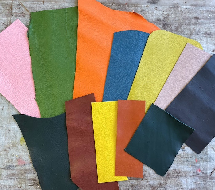 Leather panels for crafting with FREE digital stitchless wallet pattern