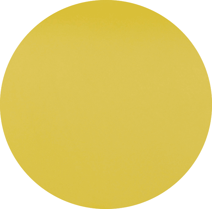 Solid yellow circle of leather colour on a transparent background