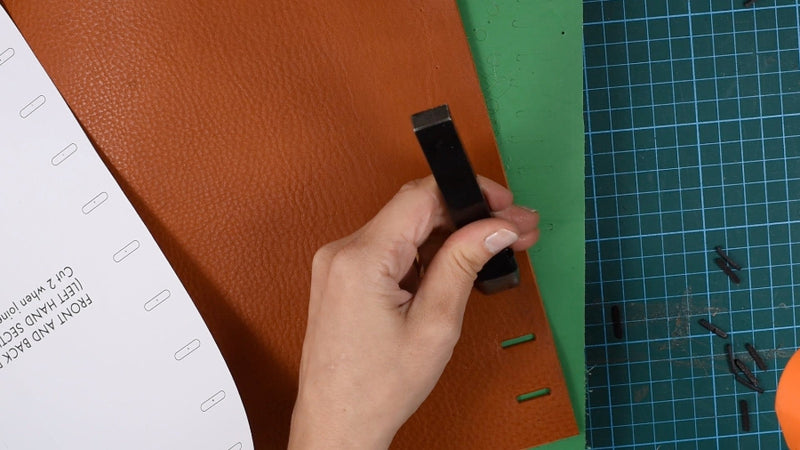 DEMO - how to punch out the slots and holes in your leather bag pieces