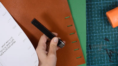 DEMO - how to punch out the slots and holes in your leather bag pieces