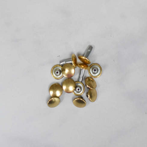 double capped brass rivets for leatherwork