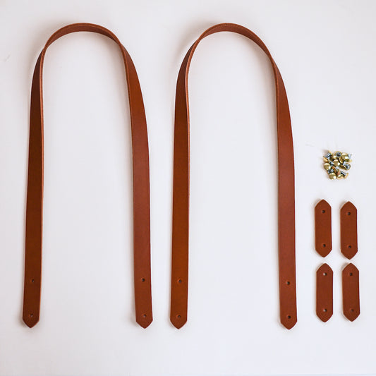 Leather Tote Bag Handles with Rivets