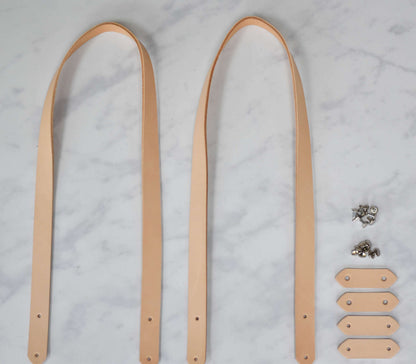 Leather Tote Bag Handles with Rivets
